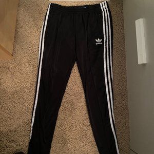 Adidas Women's Black and White Athletic Joggers - Large